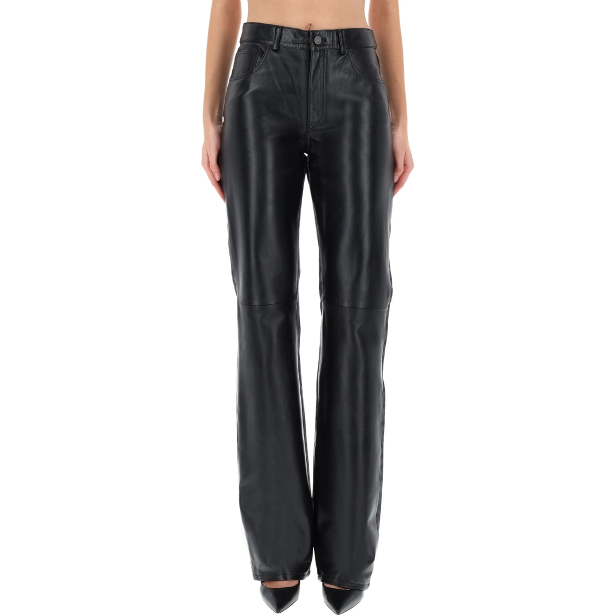 "STAR BLACK DENIM & LEATHER" PANTS