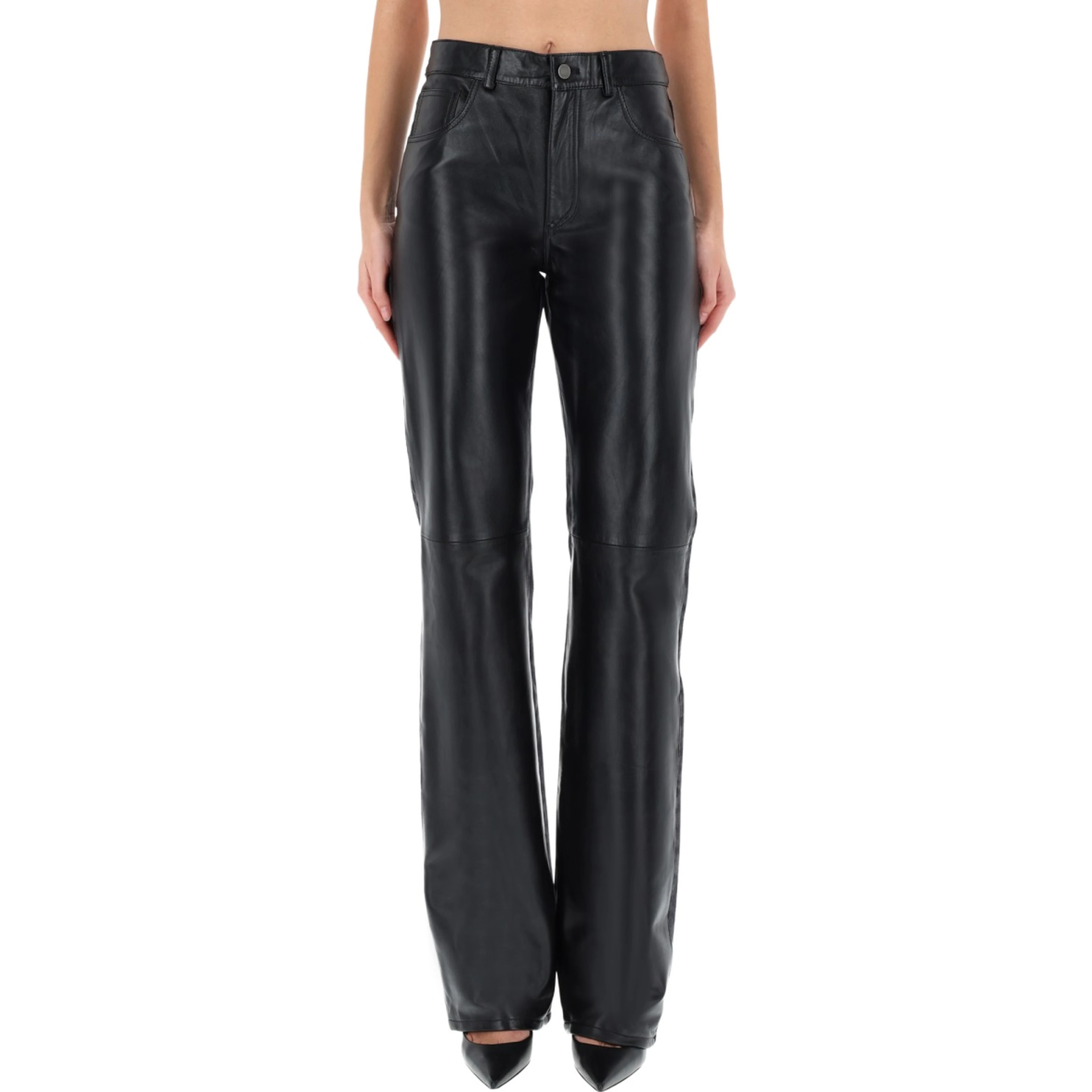 "STAR BLACK DENIM & LEATHER" PANTS