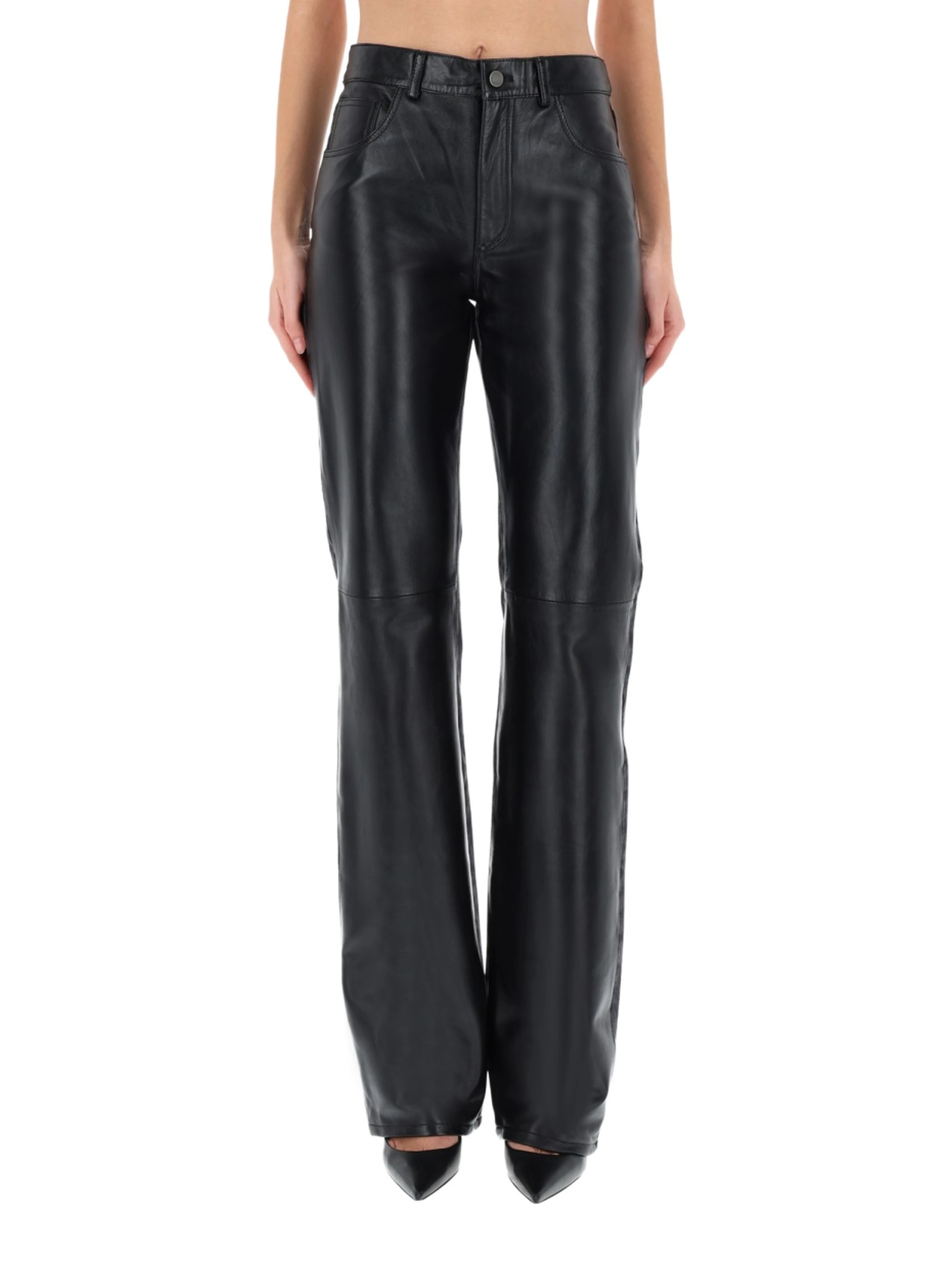"STAR BLACK DENIM & LEATHER" PANTS