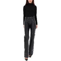 "STAR BLACK DENIM & LEATHER" PANTS