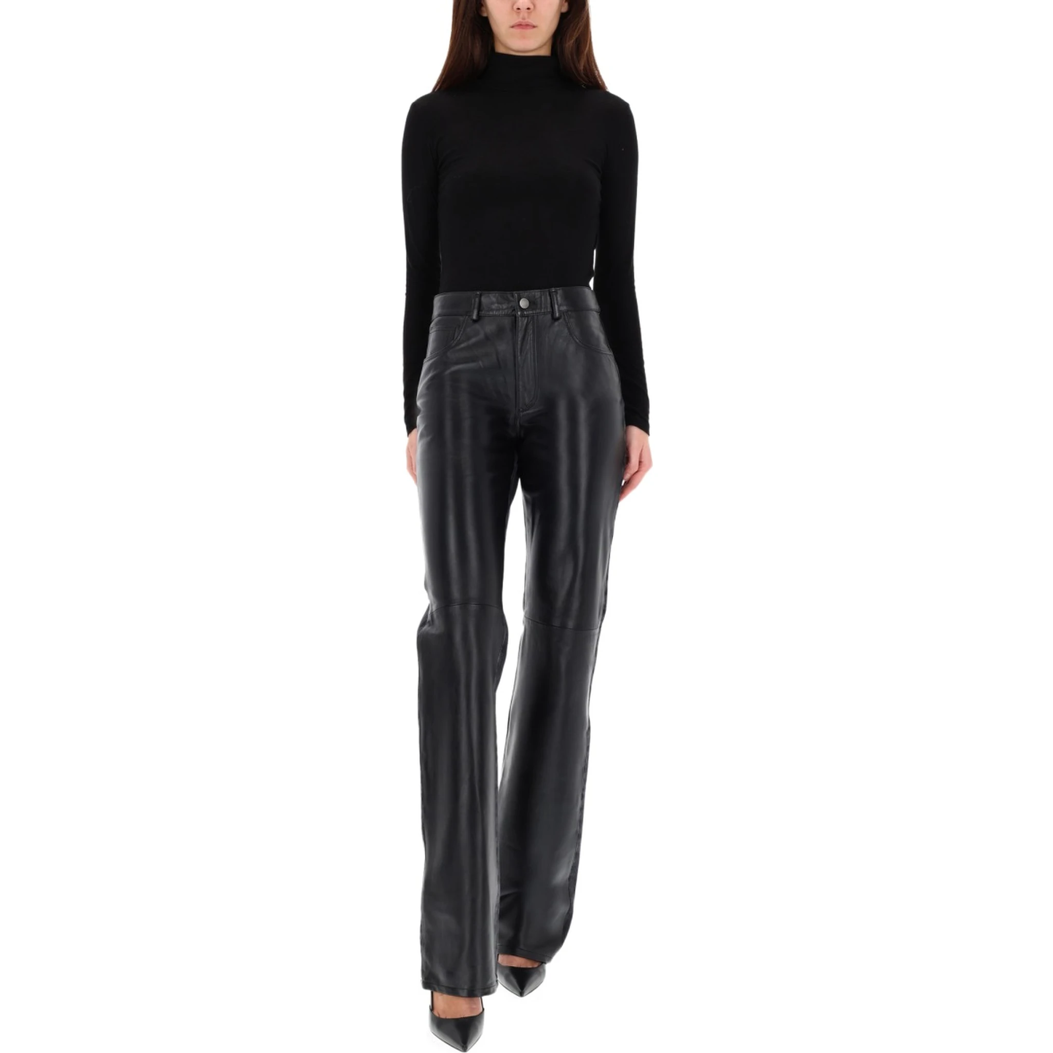 "STAR BLACK DENIM & LEATHER" PANTS