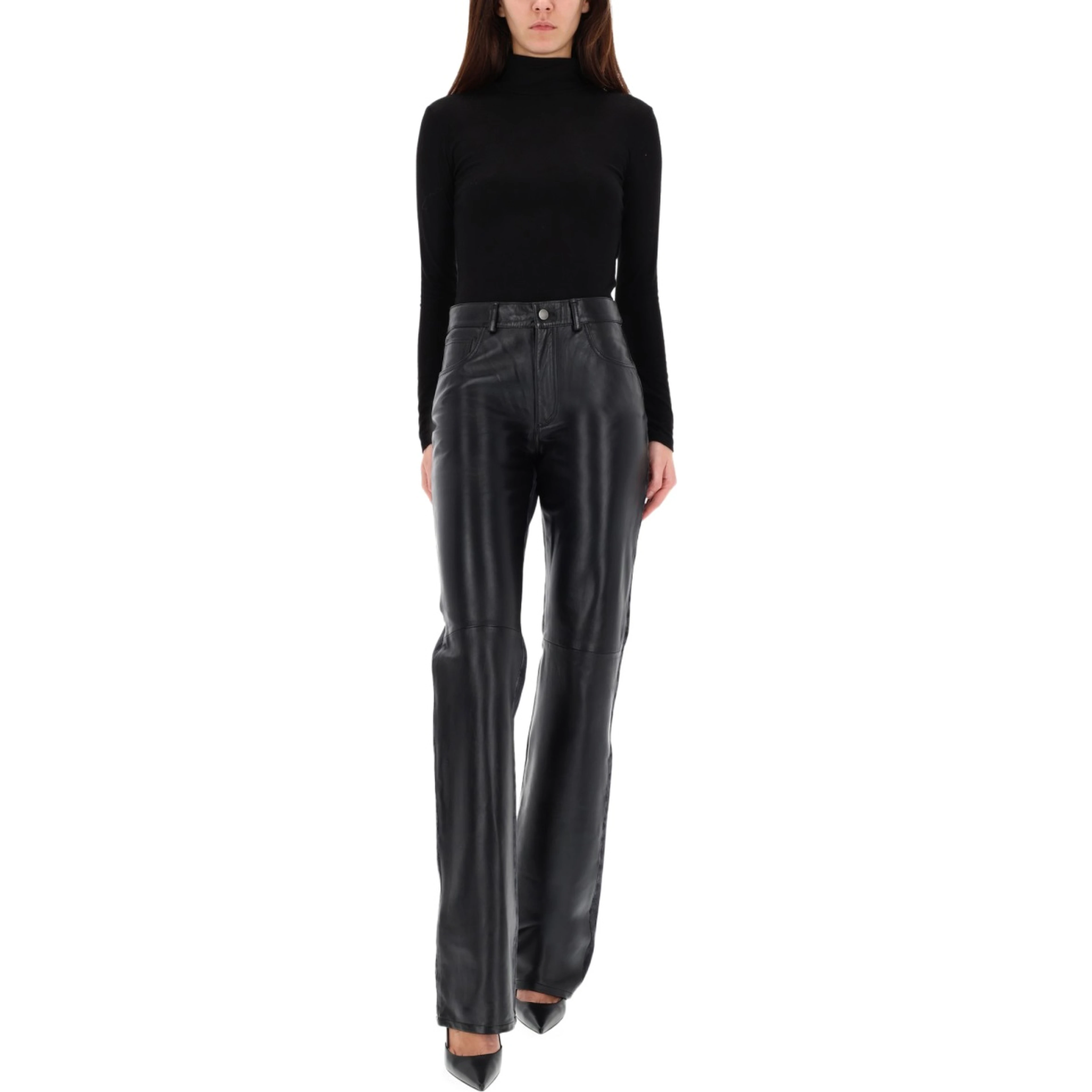 "STAR BLACK DENIM & LEATHER" PANTS