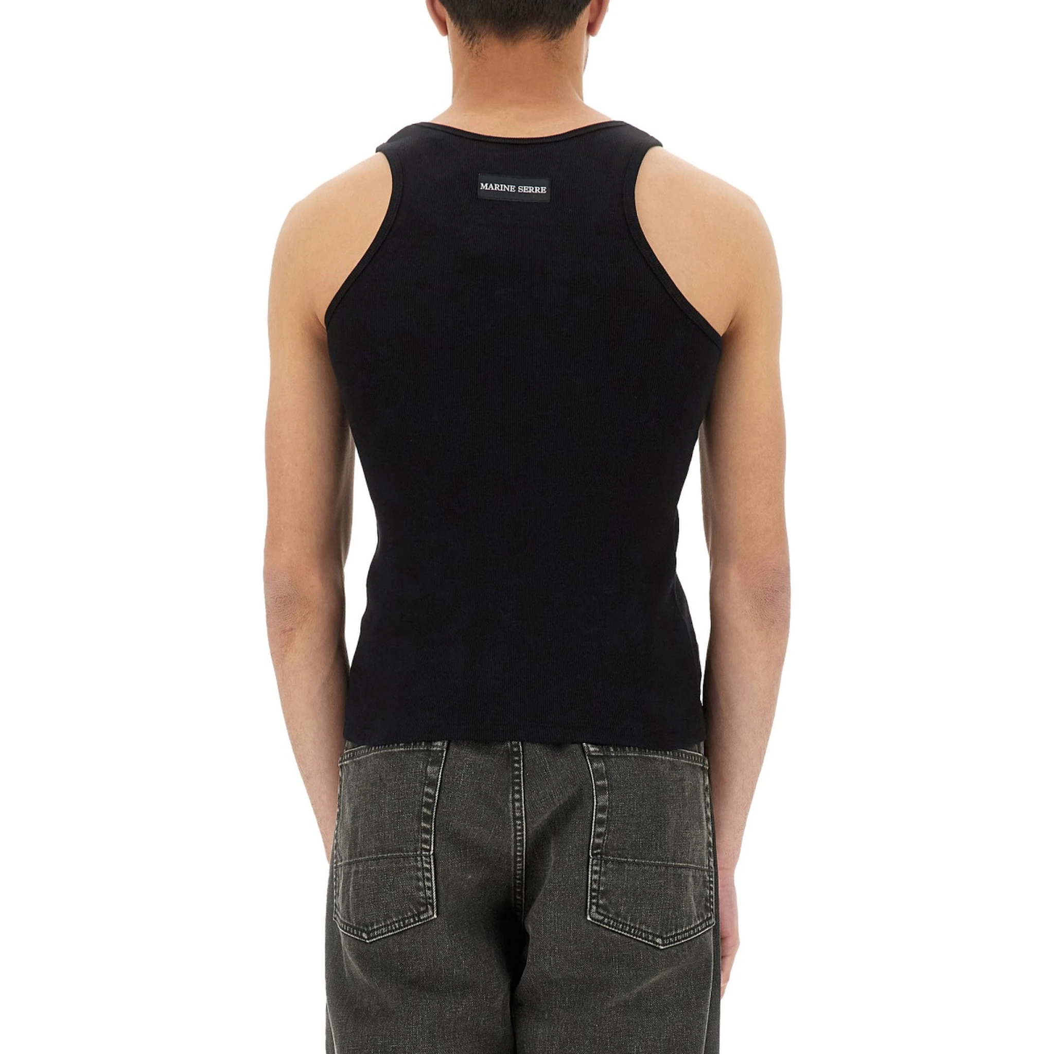 RIBBED TANK TOP WITH MOON LOGO