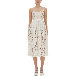 EMBROIDERED MIDI DRESS WITH BOW