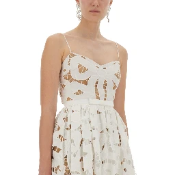 EMBROIDERED MIDI DRESS WITH BOW