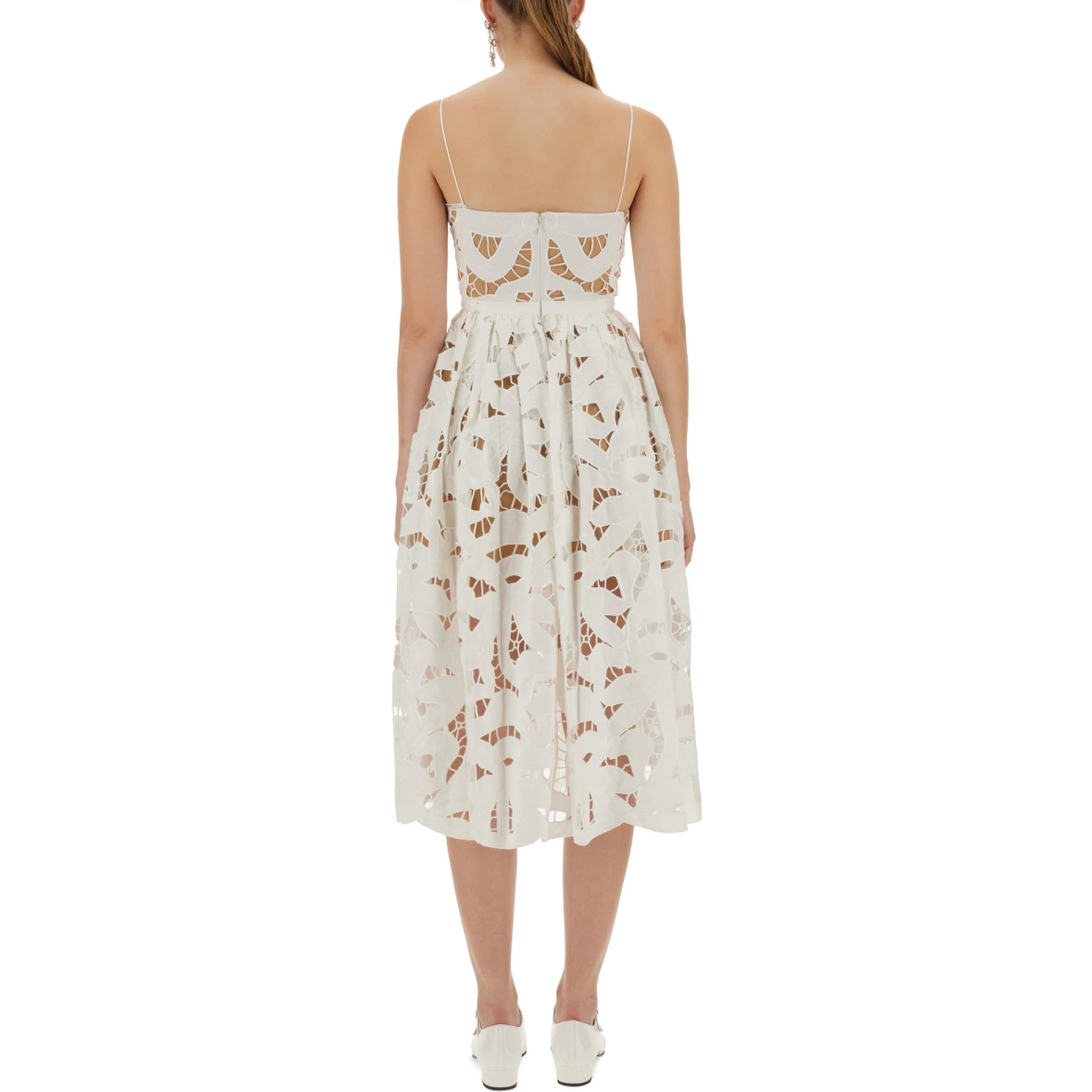 EMBROIDERED MIDI DRESS WITH BOW