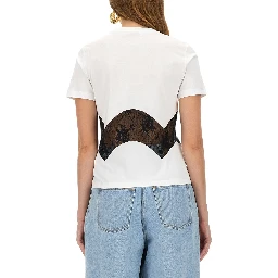 JERSEY T-SHIRT WITH LACE INSERT