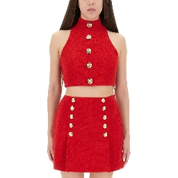 بلوزة قصيرة من الصوف