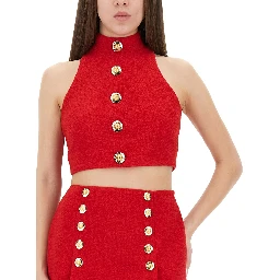 بلوزة قصيرة من الصوف