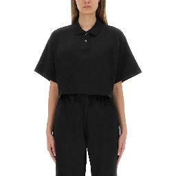 CROPPED JERSEY POLO SHIRT