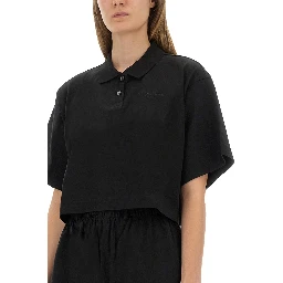 CROPPED JERSEY POLO SHIRT
