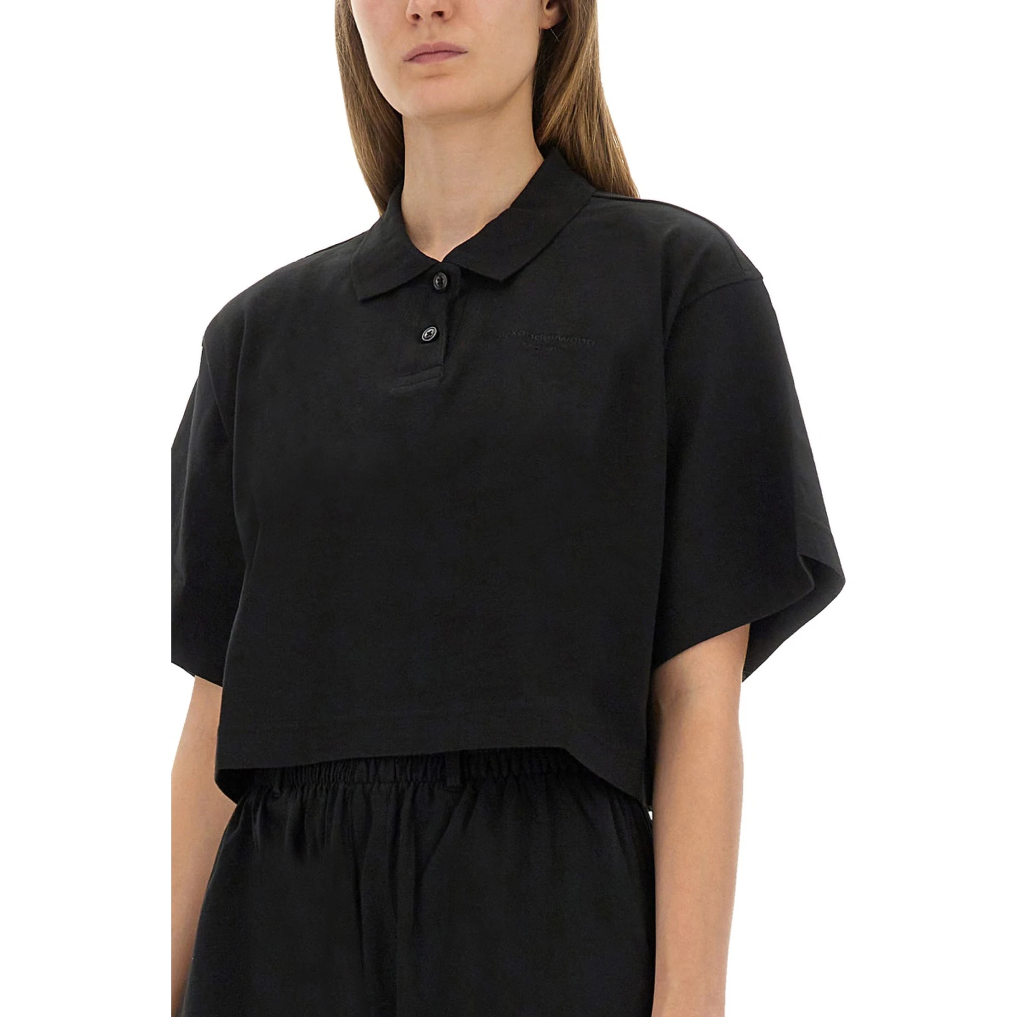 CROPPED JERSEY POLO SHIRT