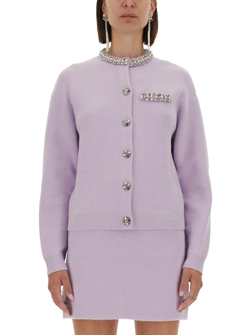 KNITTED CARDIGAN WITH CRYSTALS