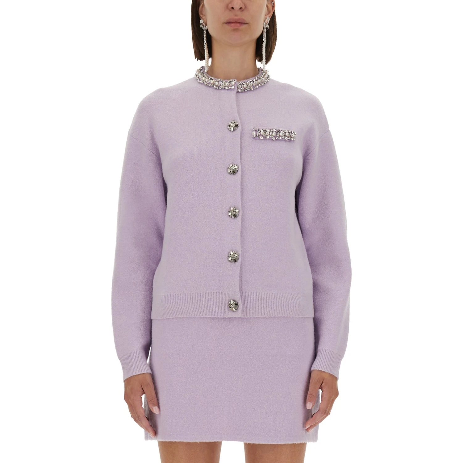 KNITTED CARDIGAN WITH CRYSTALS