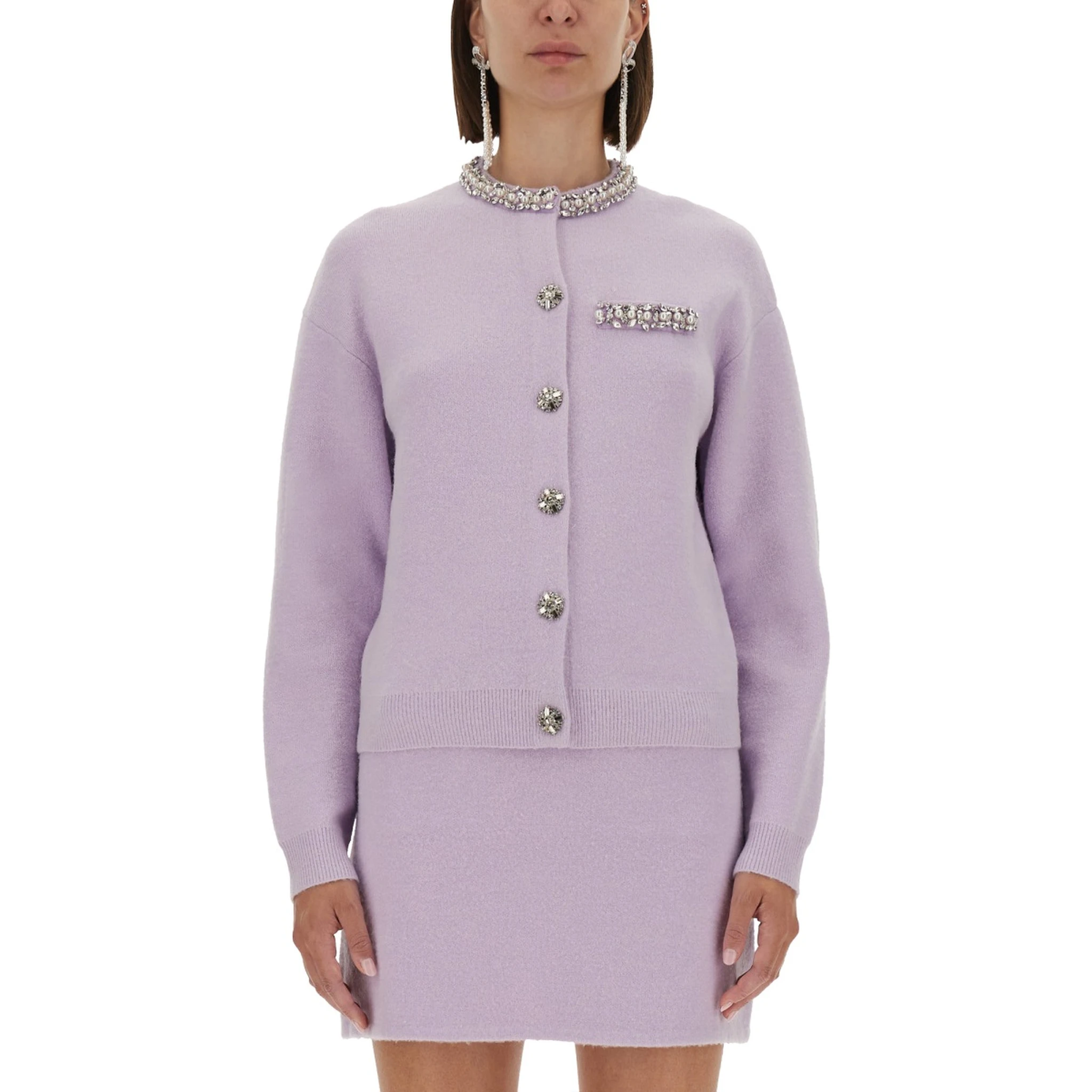 KNITTED CARDIGAN WITH CRYSTALS