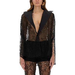 BLAZER-INSPIRED LACE CAPE