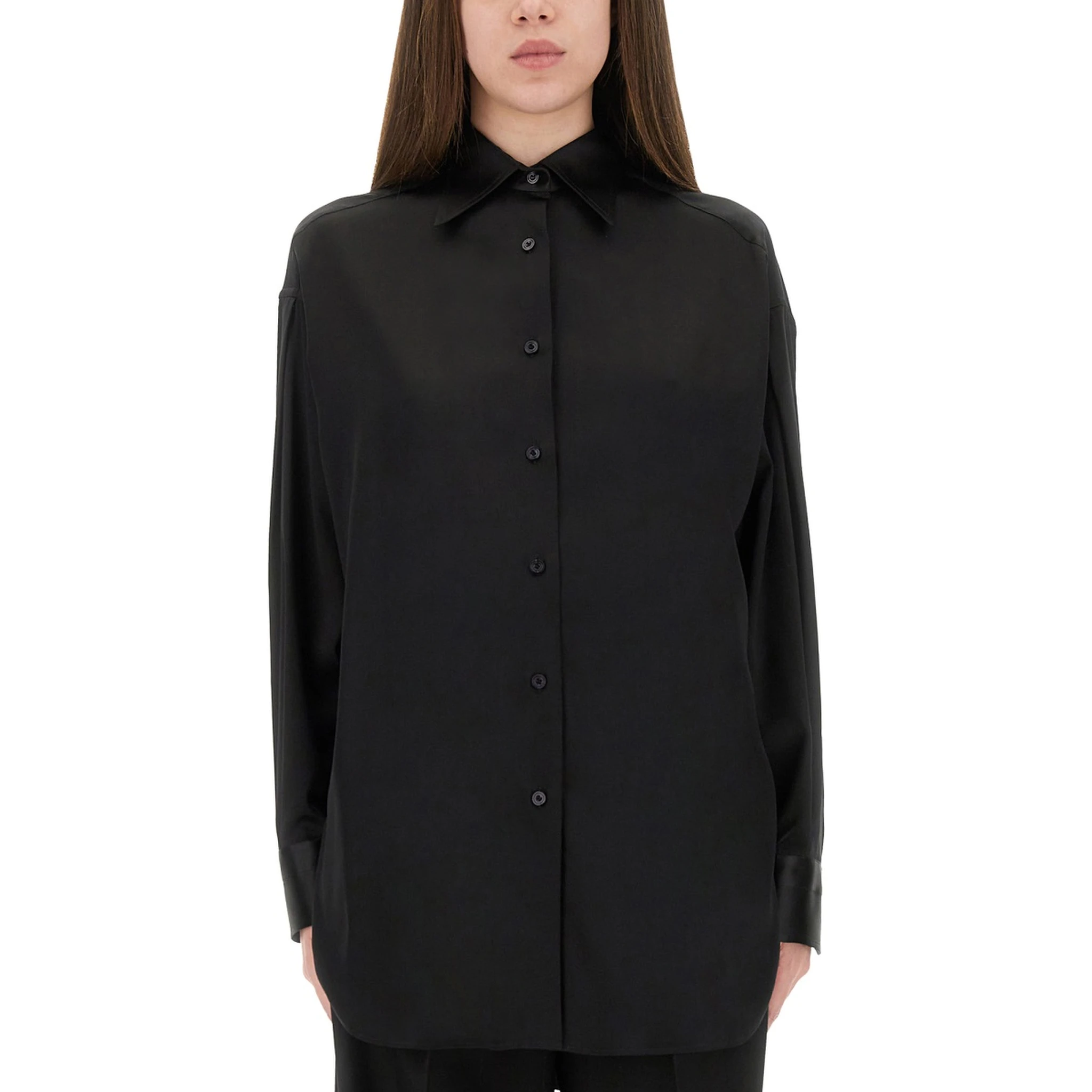 قميص من الساتان الحريري المطاطي