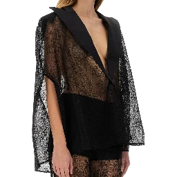 BLAZER-INSPIRED LACE CAPE