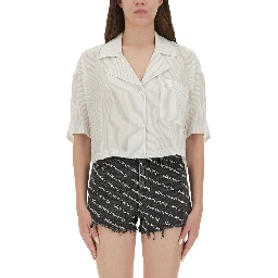 STRIPED SHIRT WITH EMBROIDERED LOGO
