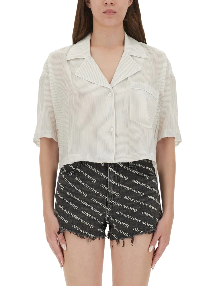 STRIPED SHIRT WITH EMBROIDERED LOGO
