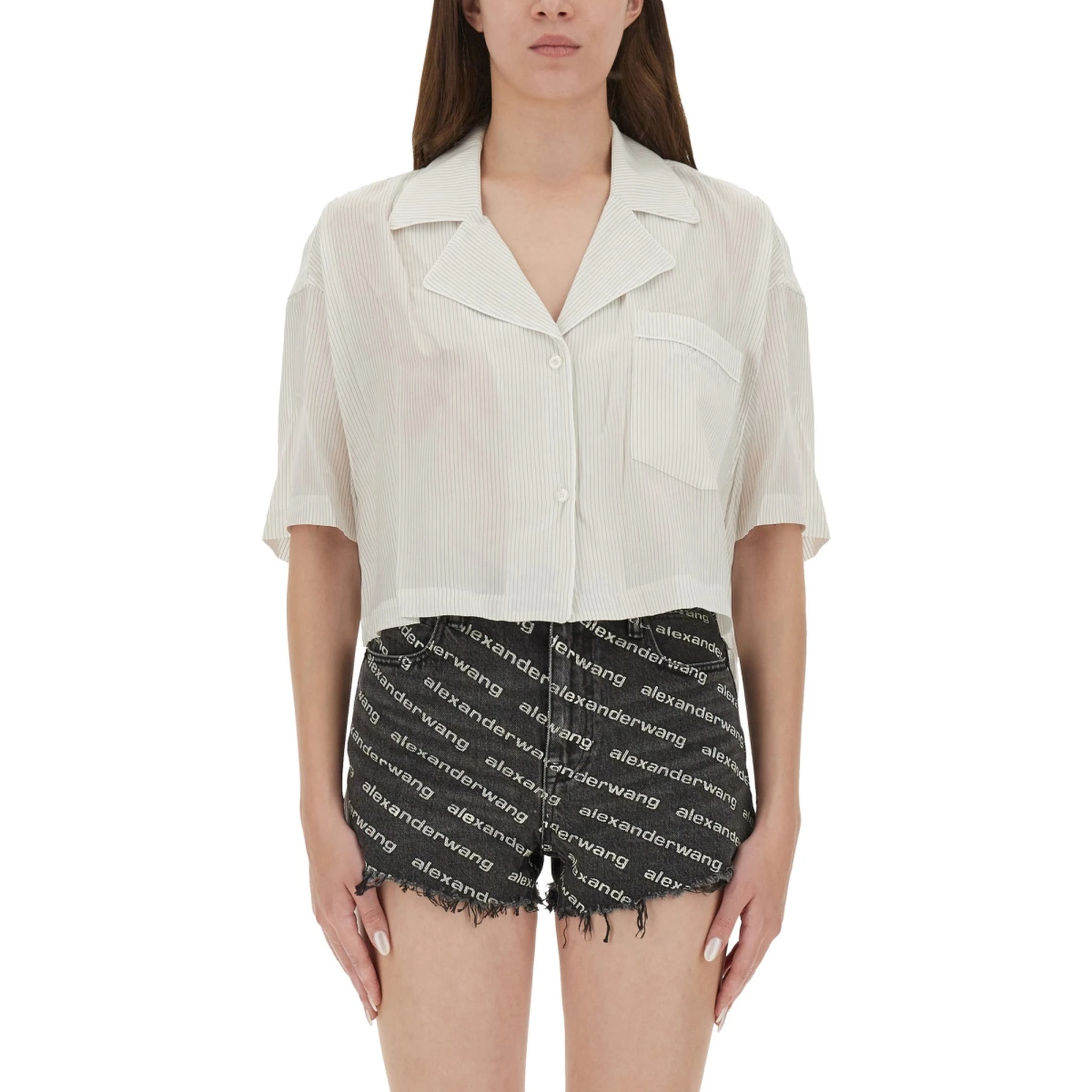 STRIPED SHIRT WITH EMBROIDERED LOGO