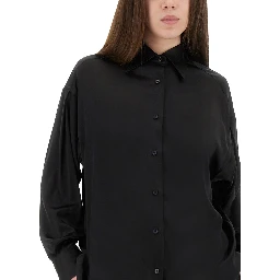 قميص من الساتان الحريري المطاطي