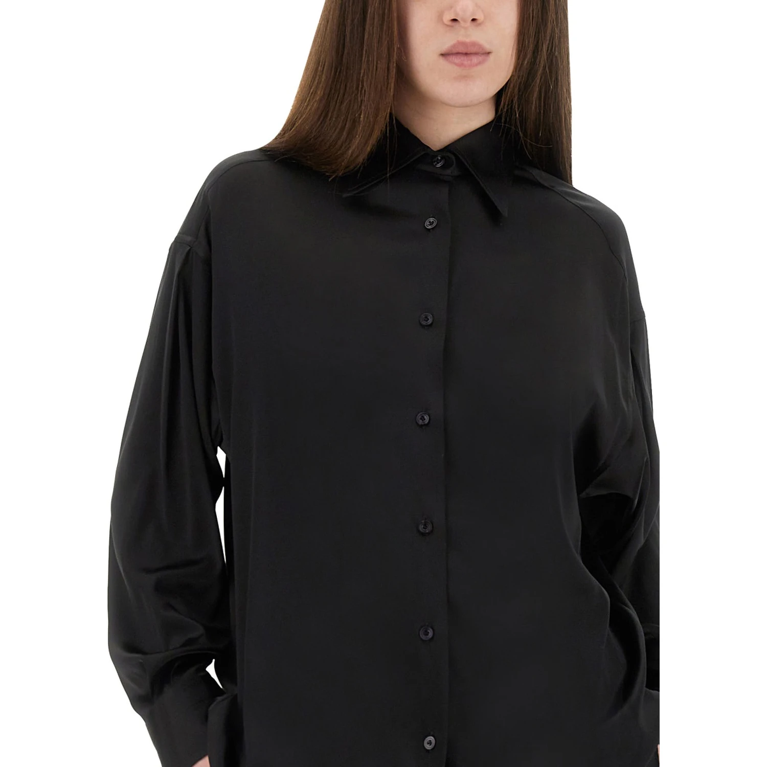 STRETCH SILK SATIN SHIRT