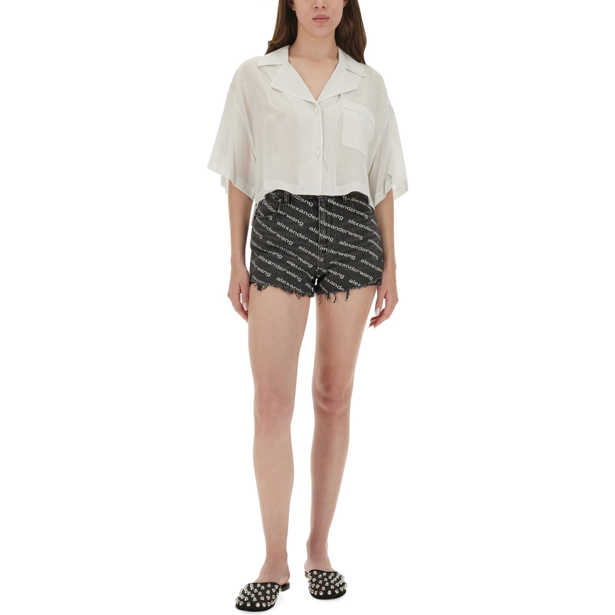 STRIPED SHIRT WITH EMBROIDERED LOGO