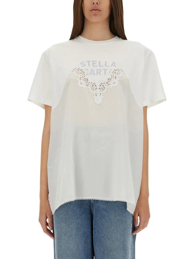 T-SHIRT WITH LACE INSERT