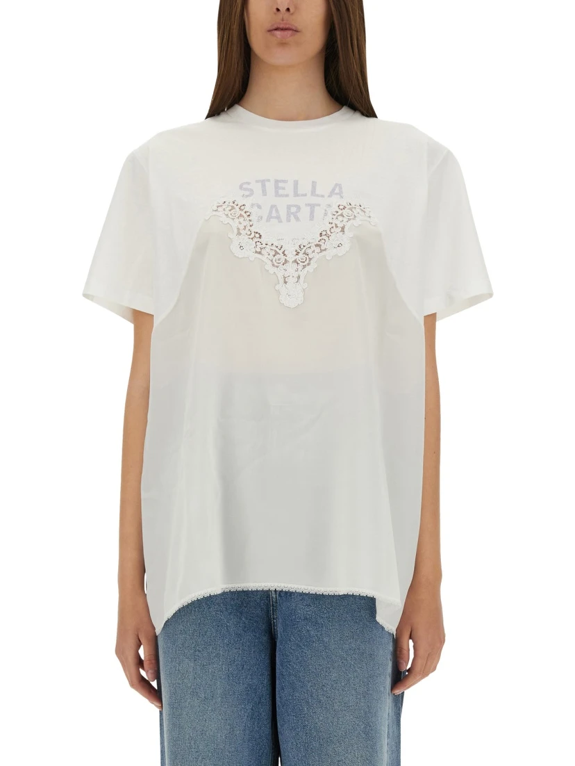 T-SHIRT WITH LACE INSERT