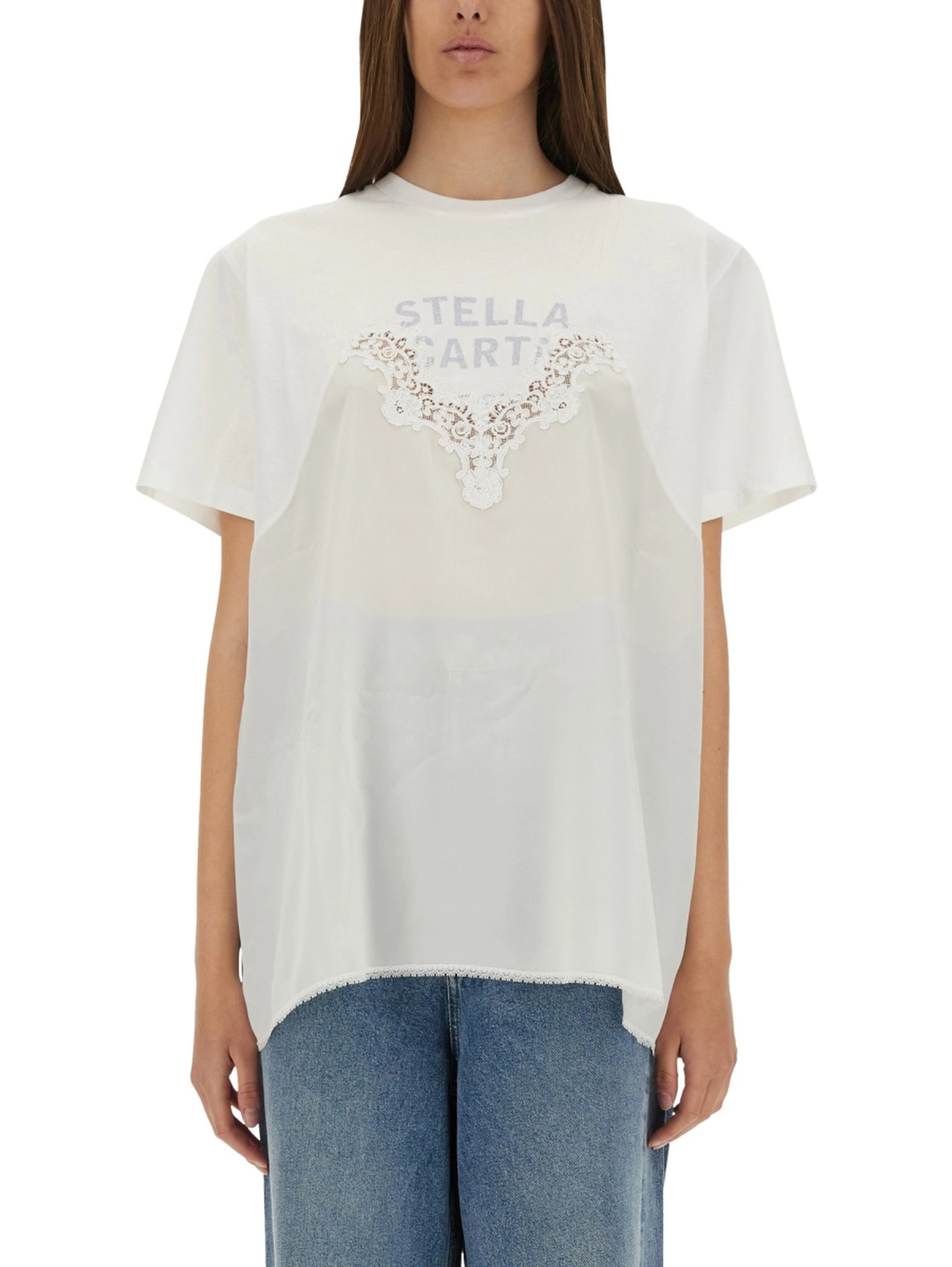 T-SHIRT WITH LACE INSERT