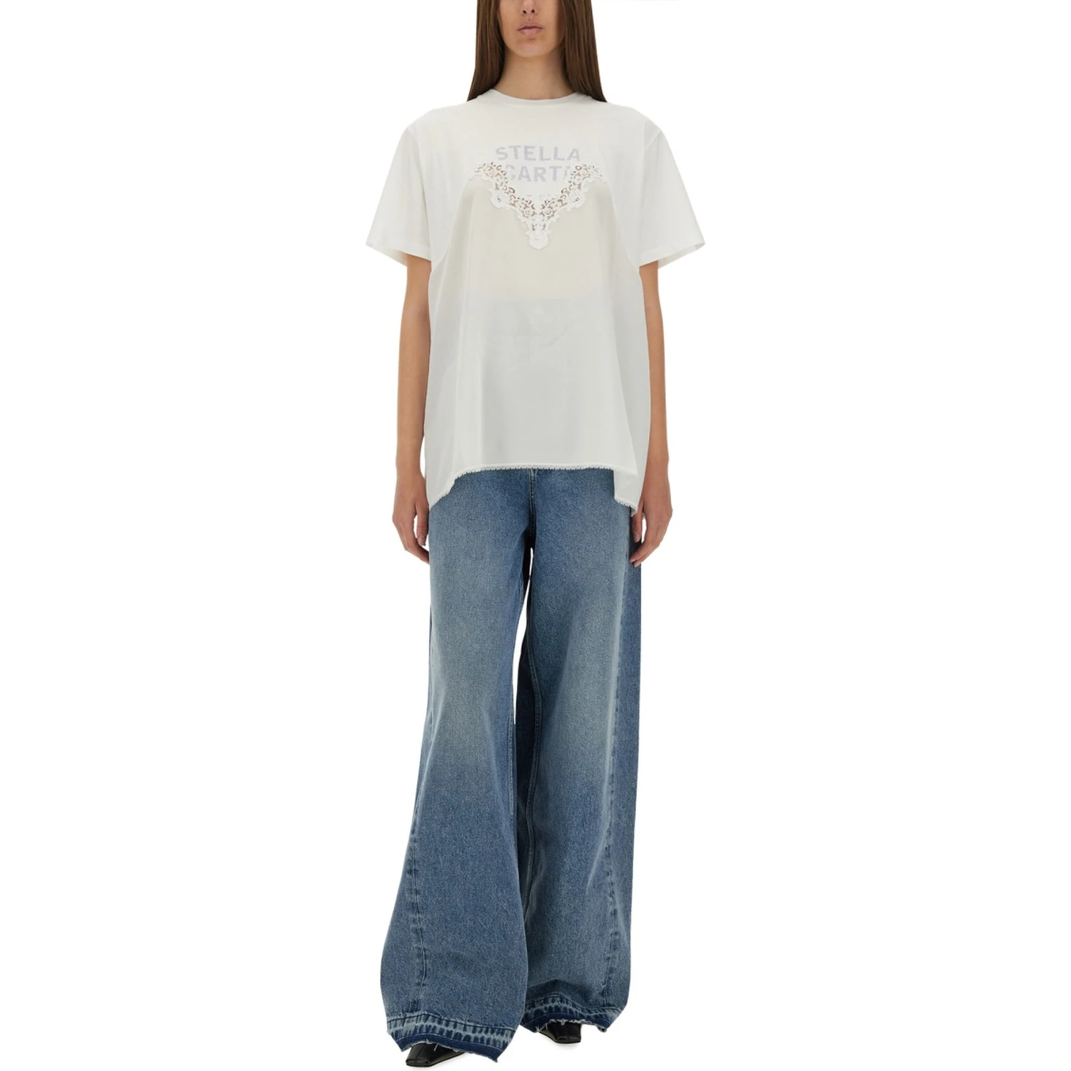 T-SHIRT WITH LACE INSERT