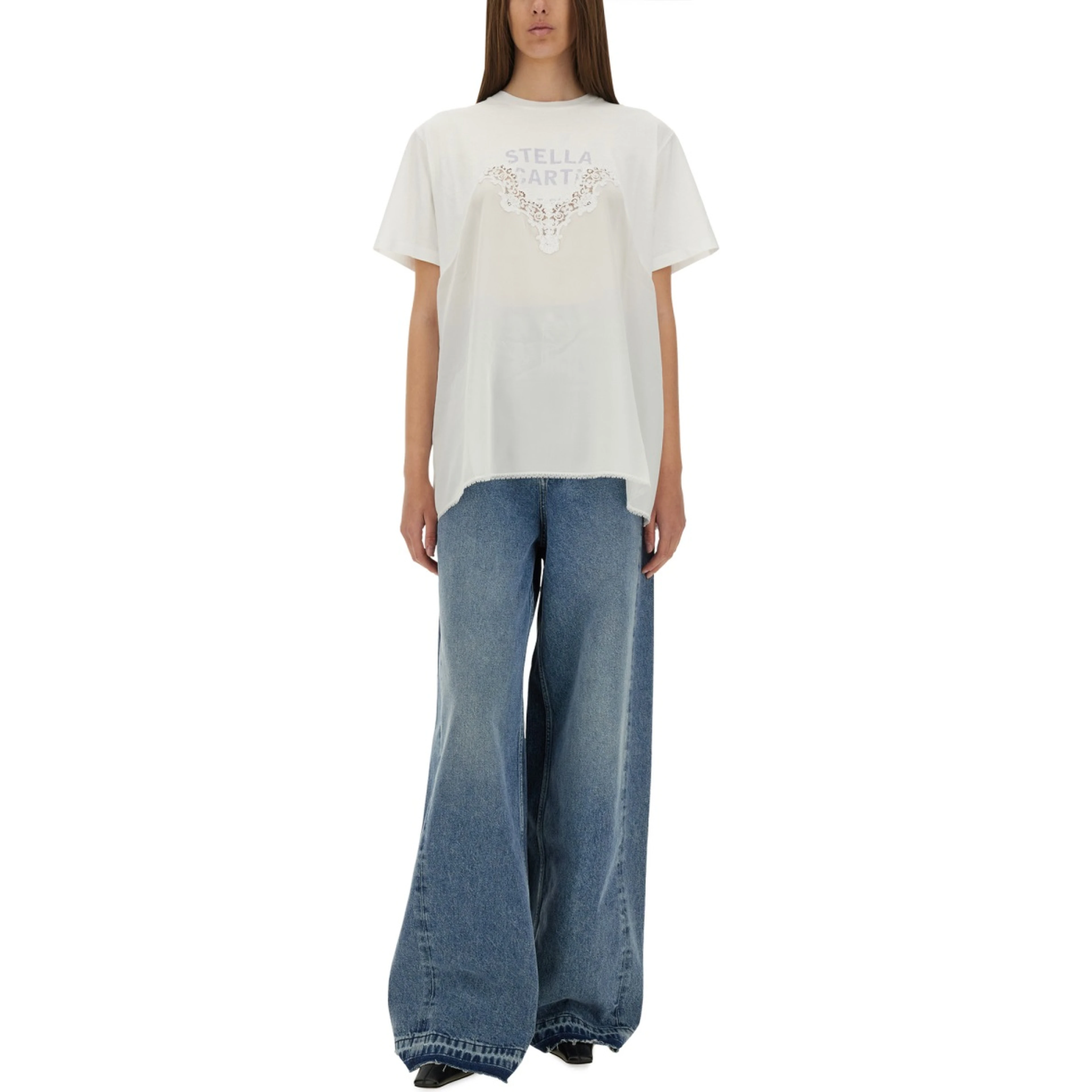 T-SHIRT WITH LACE INSERT