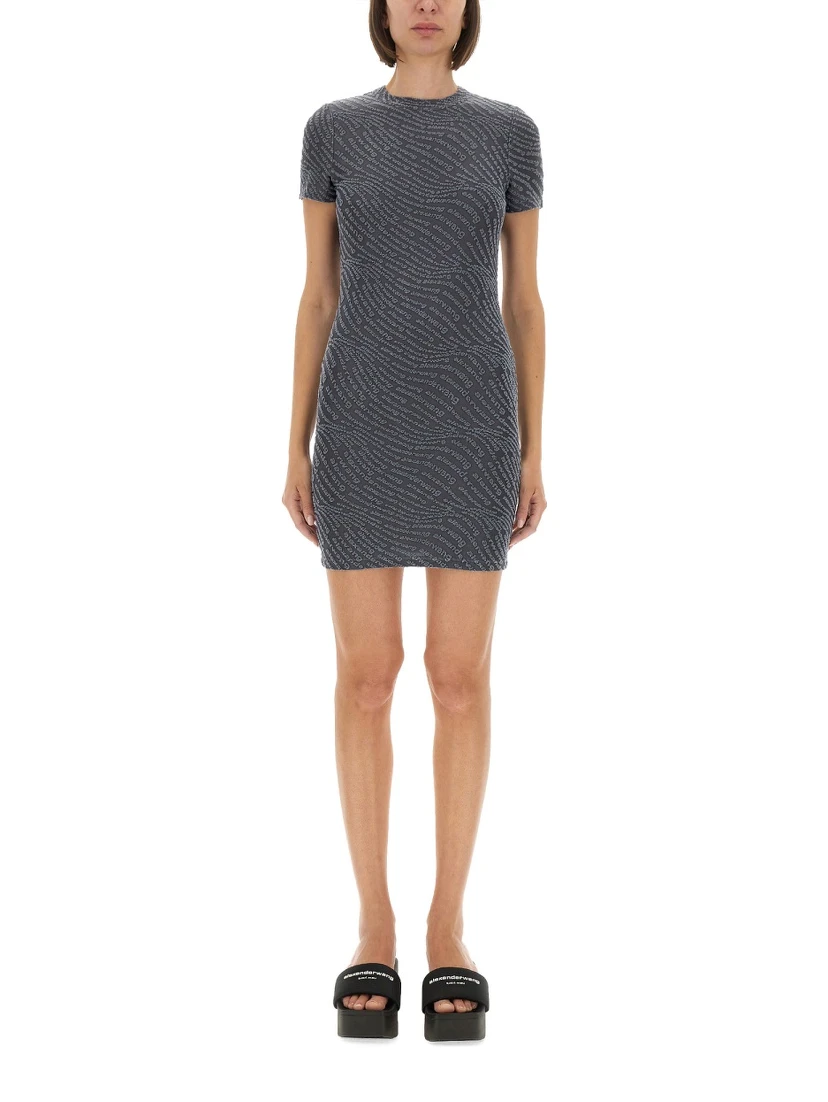 JACQUARD MINI DRESS WITH LOGO