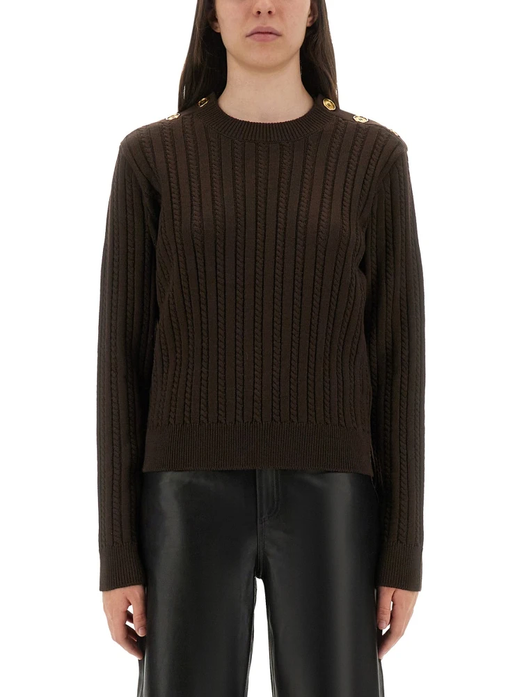 WOOL SWEATER WITH BUTTON DETAIL