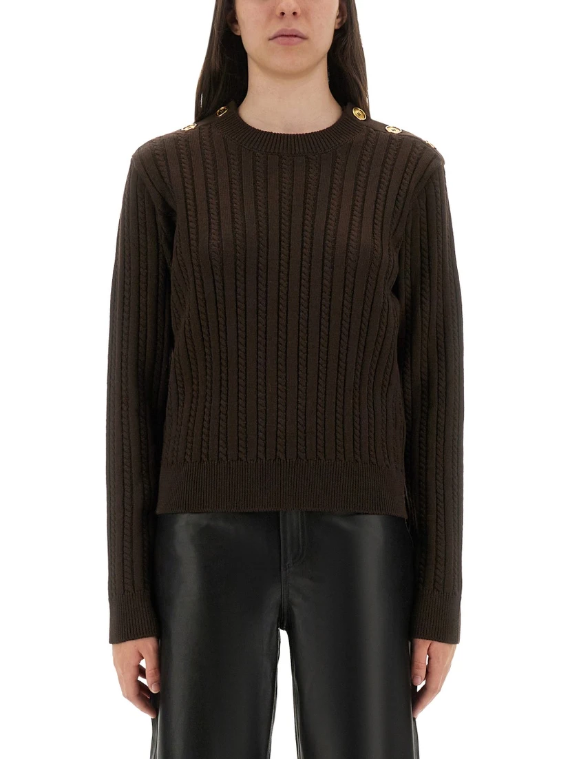 WOOL SWEATER WITH BUTTON DETAIL