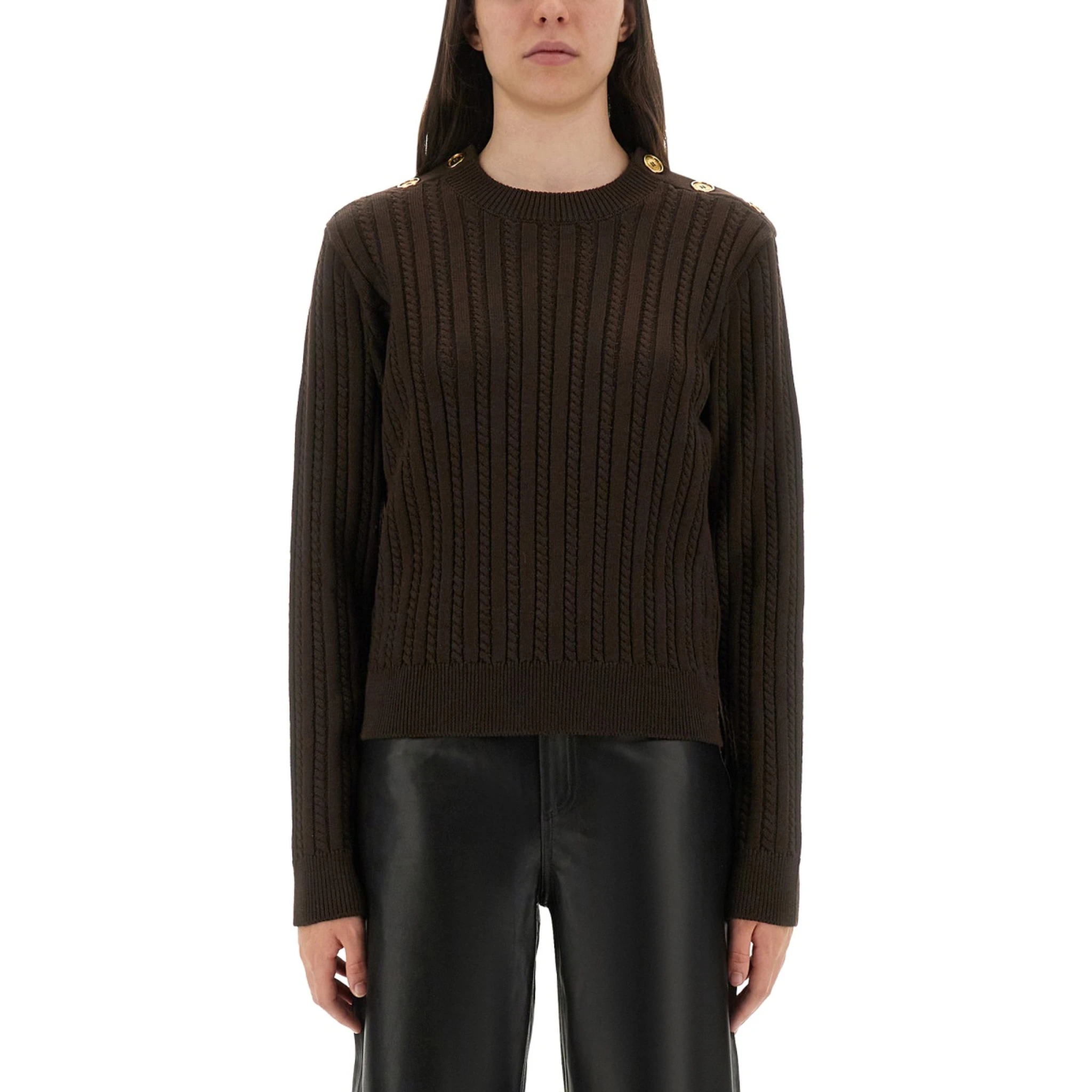 WOOL SWEATER WITH BUTTON DETAIL