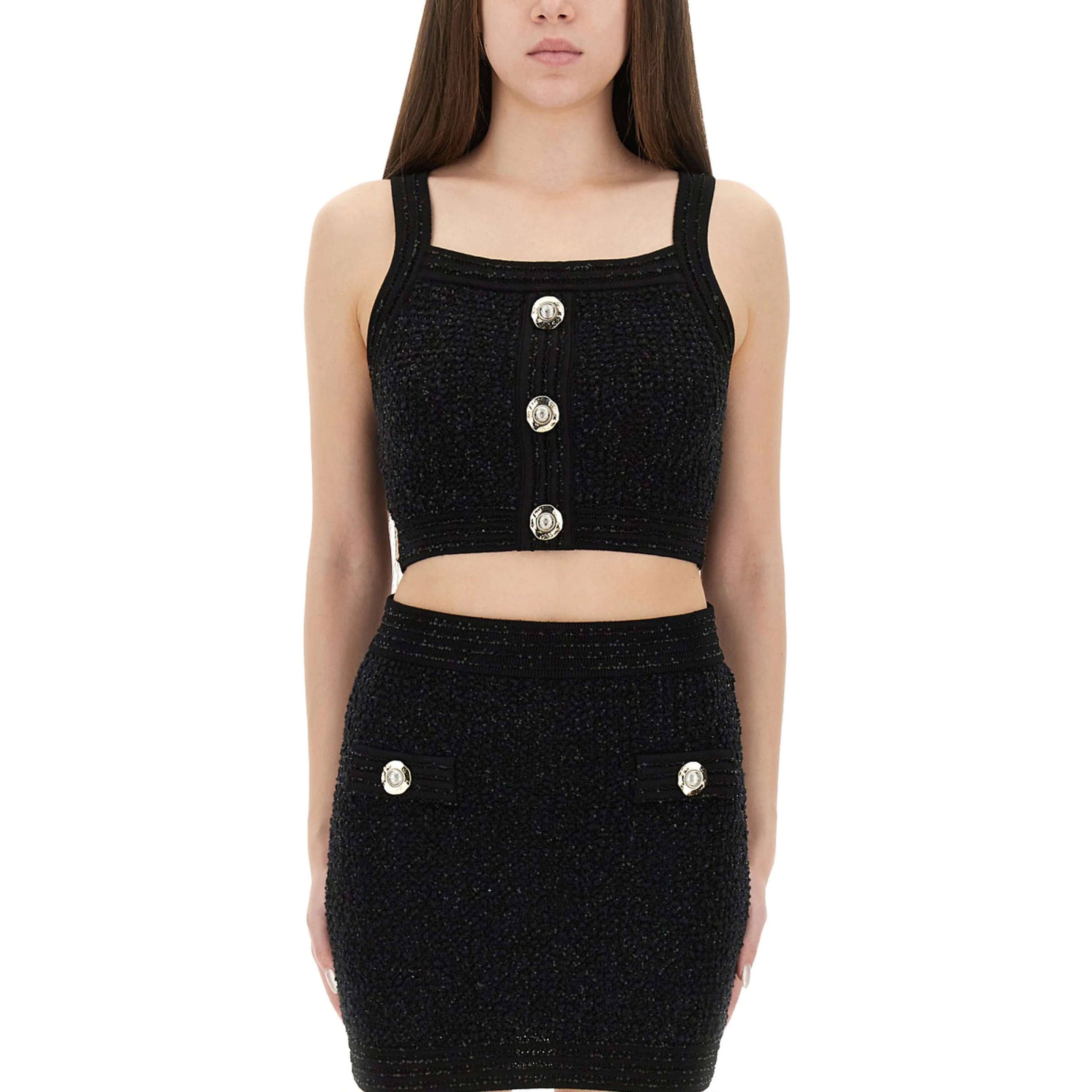 TWEED CROP TOP
