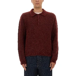 WOOL SWEATER WITH POLO COLLAR
