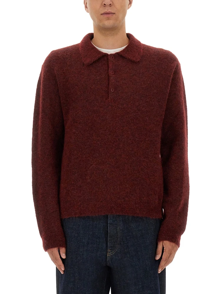 WOOL SWEATER WITH POLO COLLAR