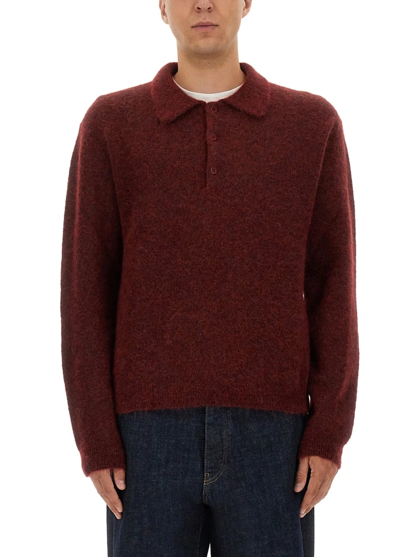 WOOL SWEATER WITH POLO COLLAR