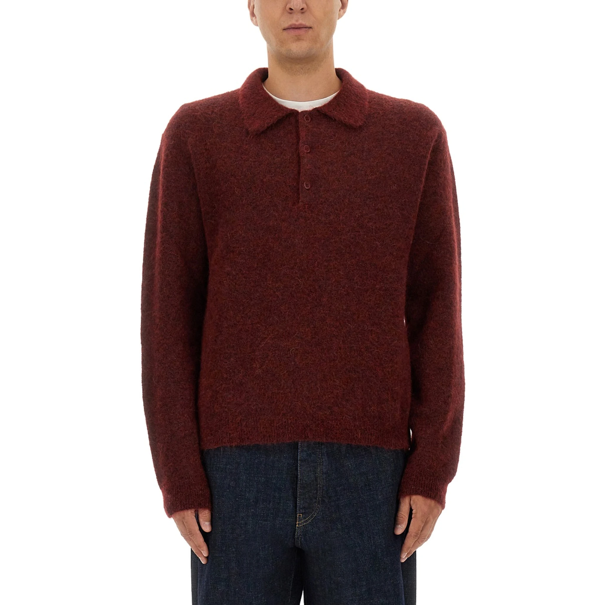 WOOL SWEATER WITH POLO COLLAR