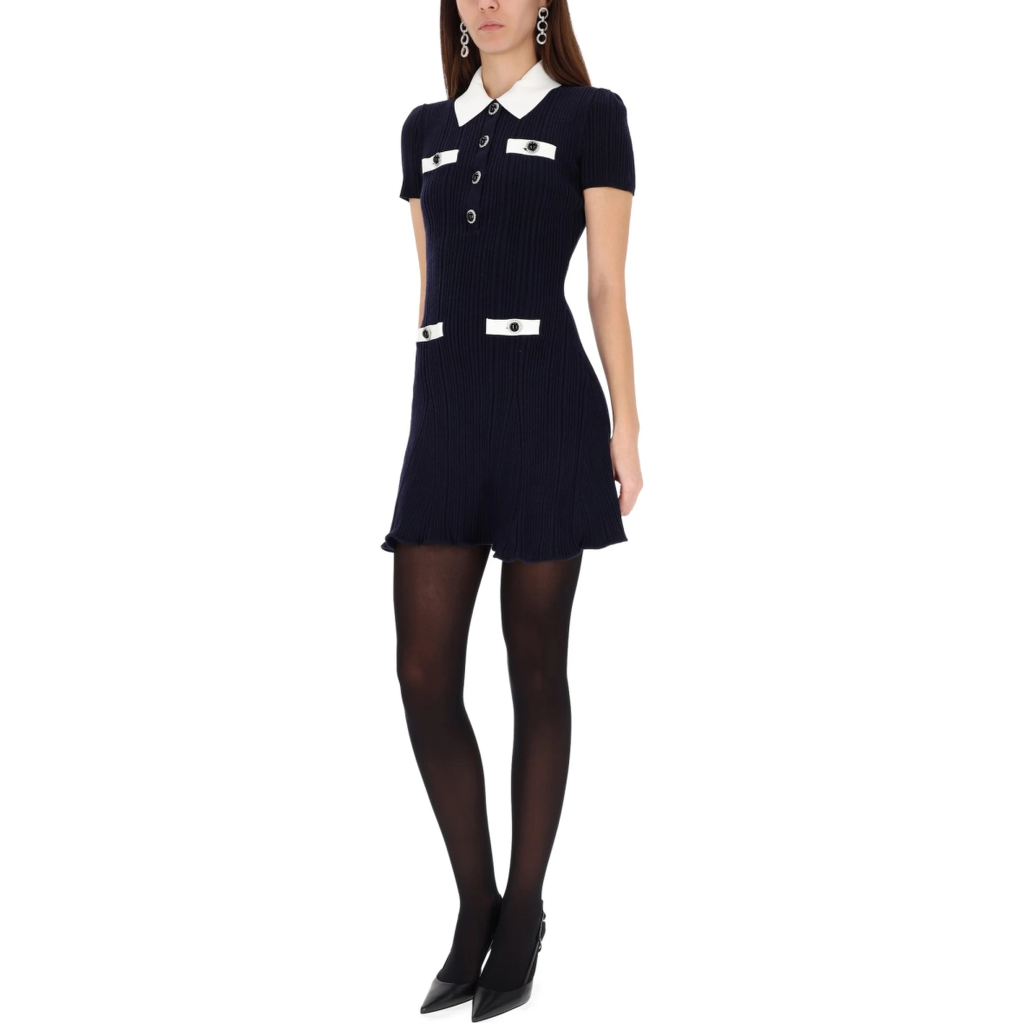 MINI DRESS WITH CONTRASTING COLLAR