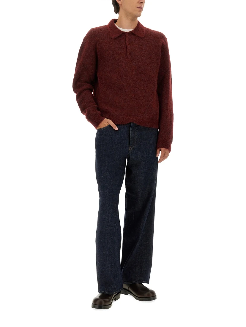 WOOL SWEATER WITH POLO COLLAR