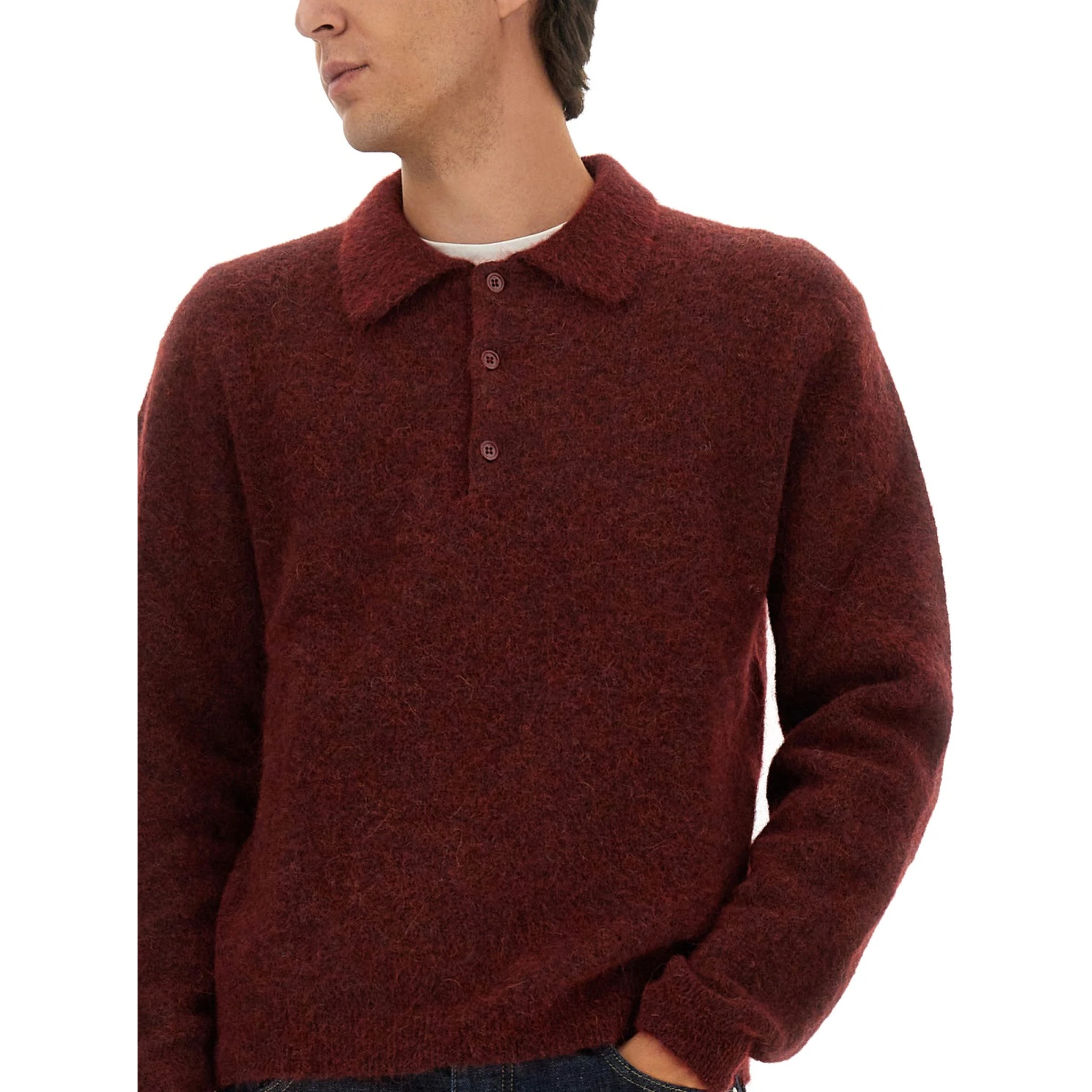 WOOL SWEATER WITH POLO COLLAR