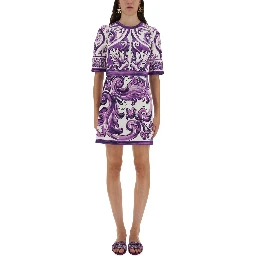 MAJOLICA PRINT MINI DRESS