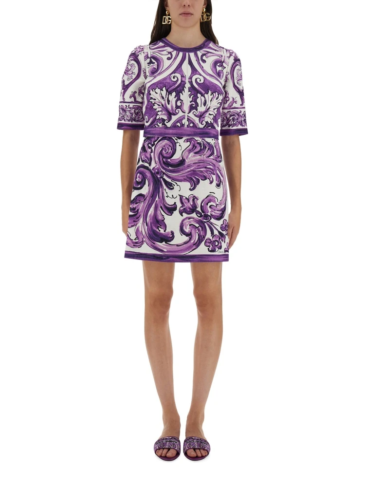 MAJOLICA PRINT MINI DRESS