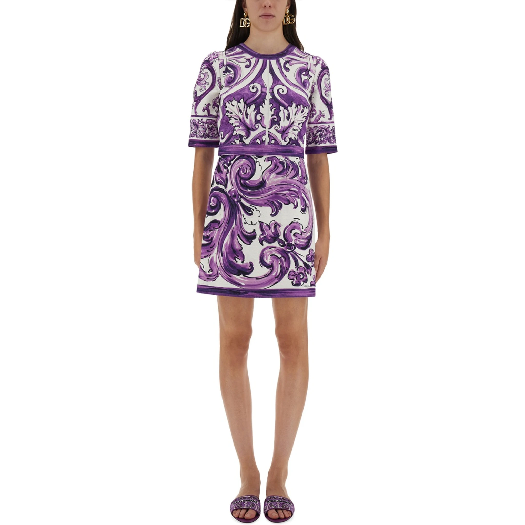 MAJOLICA PRINT MINI DRESS