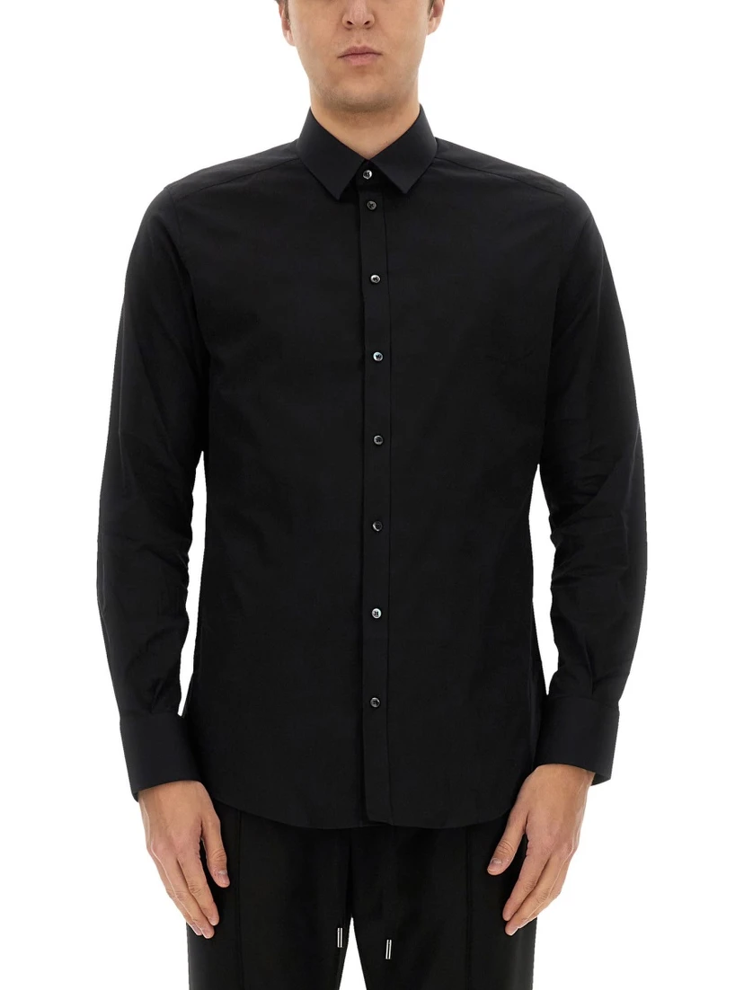 GOLD POPLIN STRETCH SHIRT