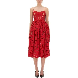 EMBROIDERED MIDI DRESS WITH BOW